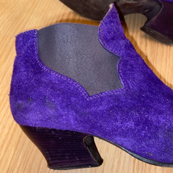 Acne Studios Purple Suede Low Heels Boots - Picture 3 of 5